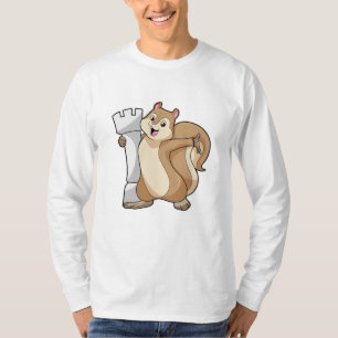 T-shirt Écureuil aux échecs avec pièce d'échecs King
