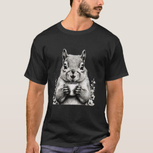 T-shirt Écureuil buvant du café Faune Mignonne Amour de la
