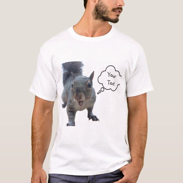 T-shirt Écureuil chic au texte personnalisé (Devant)