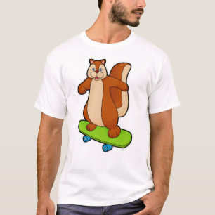 T-shirt Écureuil comme patineur avec skateboard