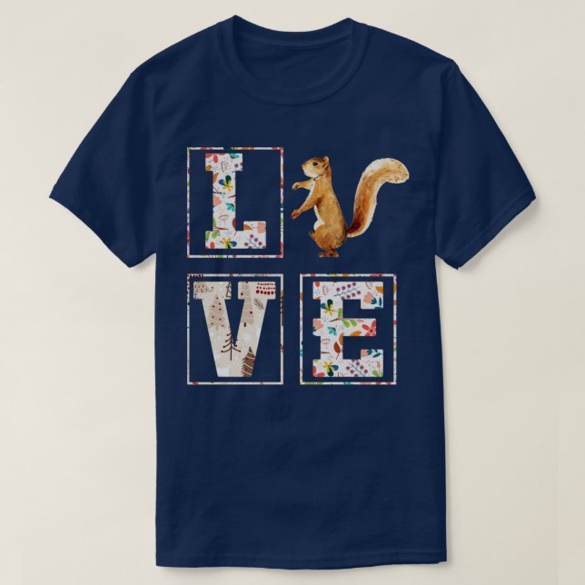 T-shirt Écureuil d'amour vintage (Design devant)