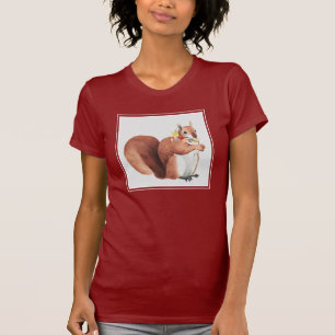 T-shirt Écureuil de forestier de couronne de fleur