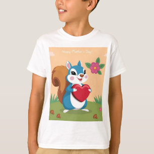 T-shirt Écureuil de la Fête des Mères avec coeur