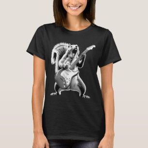 T-shirt Écureuil drôle jouant de la guitare Rock Star Musi
