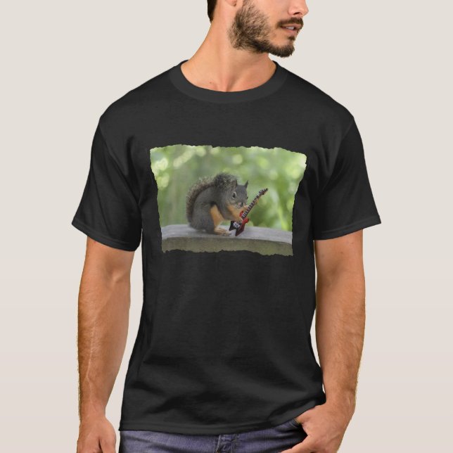 T-shirt Écureuil jouant la guitare électrique (Devant)