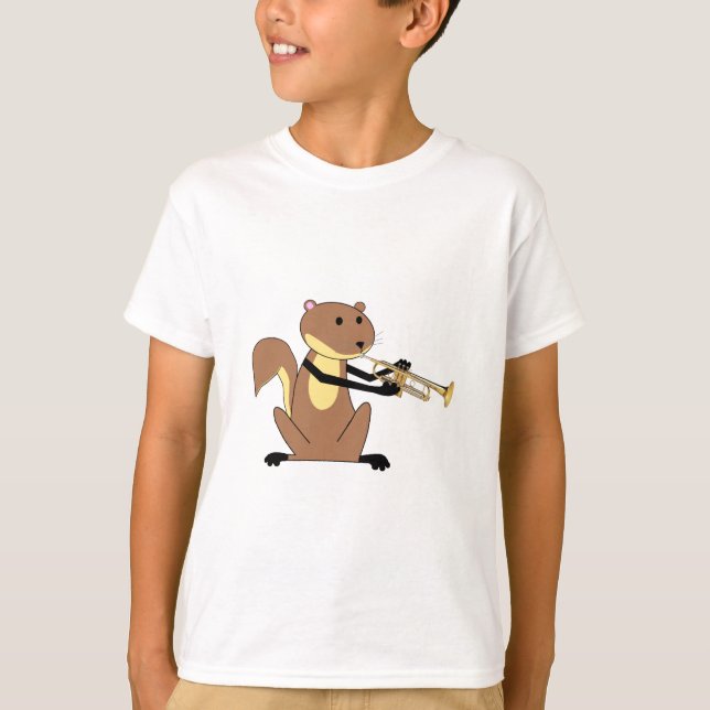 T-shirt Écureuil jouant la trompette (Devant)