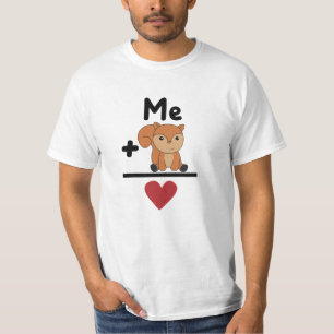 T-shirt Écureuil Love Equation Forêt Animaux Coeur