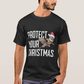 T-shirt Écureuil Ninja de Fêtes avec Chapeau de Père Noël