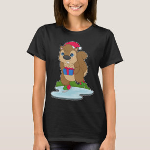 T-shirt Écureuil Noël Patinage