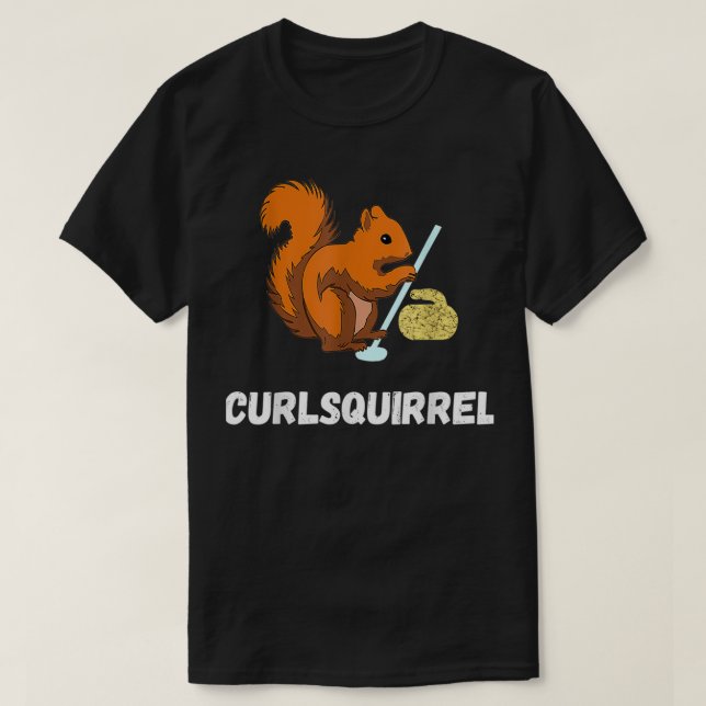 T-shirt Écureuils de curling Curler Rodent Cadeaux de spor (Design devant)