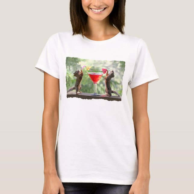 T-shirt Écureuils d'heure heureuse (Devant)