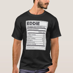 T-shirt Eddie Nutrition Information Problème Résoudre Dur 