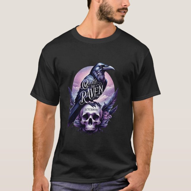 T-shirt Edgar Allan Poe Plus Quart Le Corbeau (Devant)