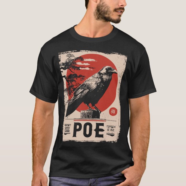 T-shirt Edgar Allan Poe Raven Design de littérature gothiq (Devant)