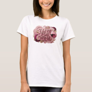 T-shirt Edgy Red I LIVE FOR WINE