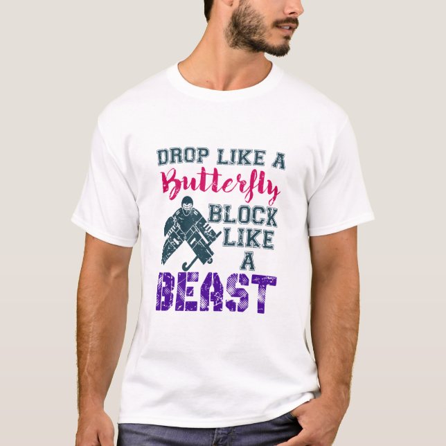 T-shirt Édifice de gardien de hockey de terrain comme une  (Devant)