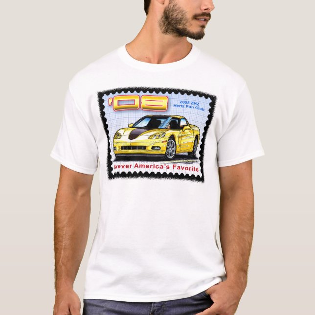 T-shirt Édition de location Corvette de club d'amusement (Devant)