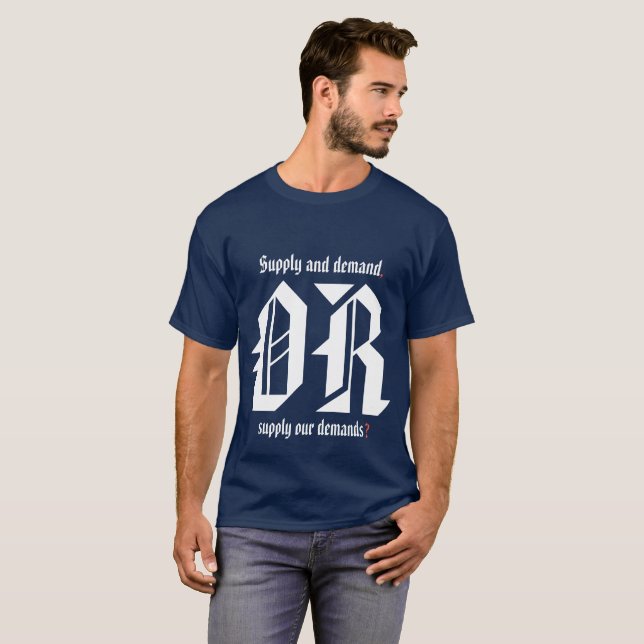 T-shirt Édition de l'offre et la demande (rouge, blanc, et (Devant entier)