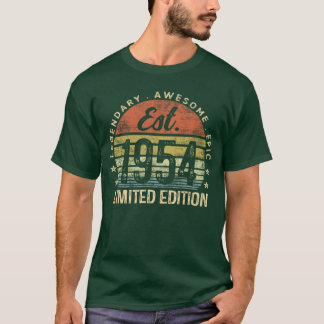 T-shirt Édition limitée 72e anniversaire Est 1954 Vintage