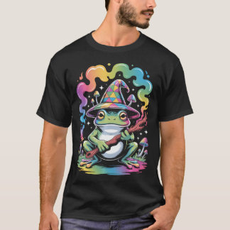 T-shirt Edm Dj Psychedélique Fête Rave Grenouille Magicien