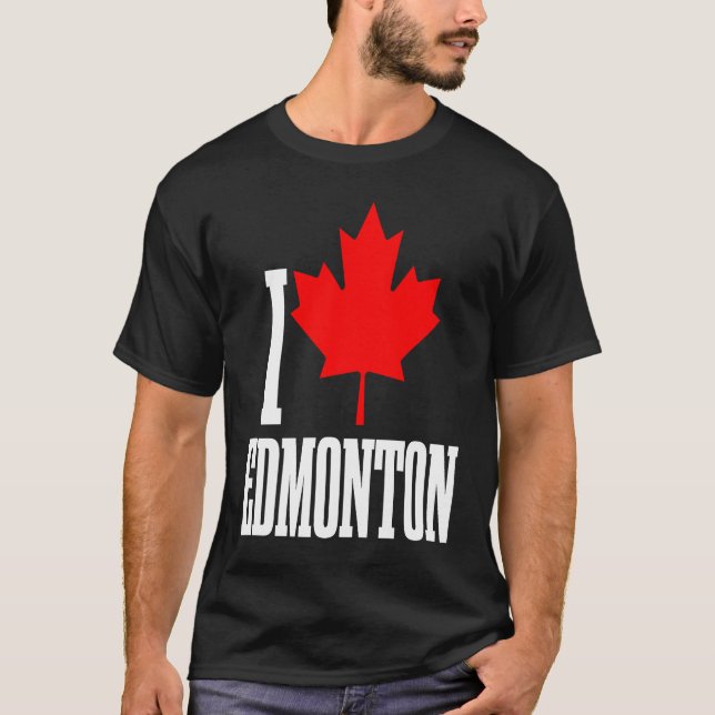 T-shirt Edmonton Alberta Canada Drapeau canadien feuille d (Devant)