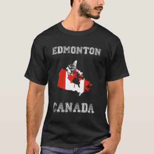 T-shirt Edmonton Canada Vintage Canada Carte du drapeau De