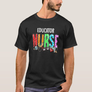 T-shirt Éducateur Infirmière Plaid Rouge Amour Coeur Steth