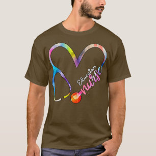 T-shirt Éducateur Infirmière Watercol Love Coeur Stethosco