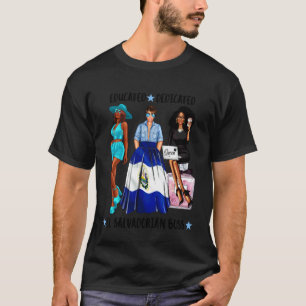 T-shirt Éduqué Patron Salvadorien Dévoué Noir Latin
