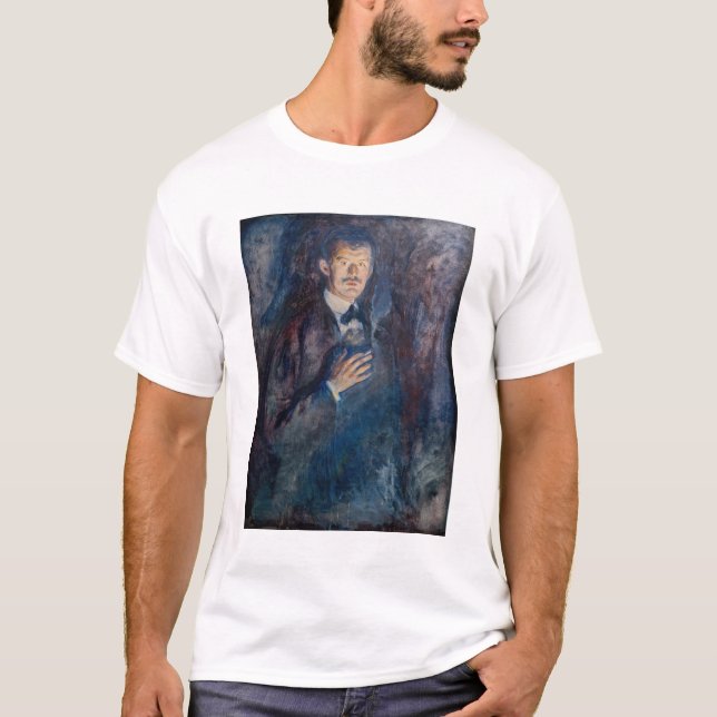 T-shirt Edvard Munch - Autoportrait avec cigarette (Devant)