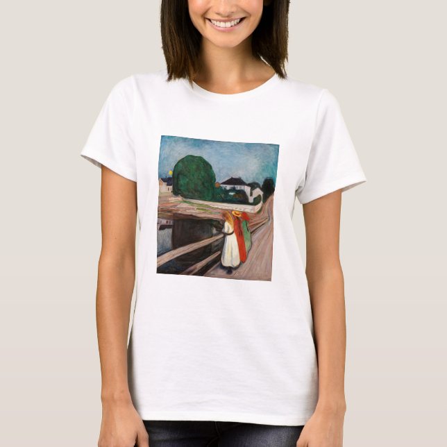 T-shirt Edvard Munch - Les filles sur le pont (Devant)