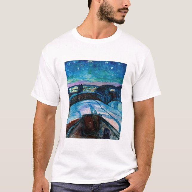 T-shirt Edvard Munch - Nuit étoilée 1922 (Devant)
