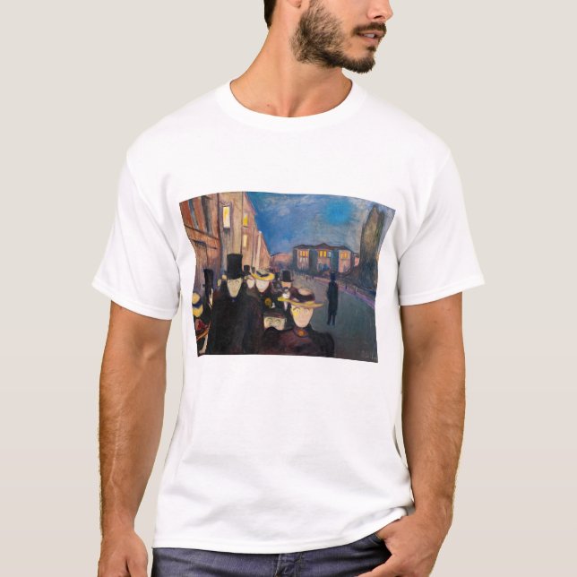 T-shirt Edvard Munch - Soirée sur Karl Johan Street (Devant)
