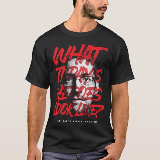 T-shirt Edward Snowden, un véritable héros (Devant)