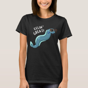 T-shirt Eelin Great Funny Slippery Eel Pun Dark BG
