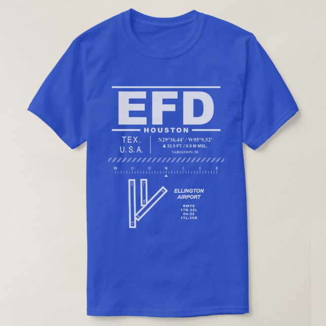 T-shirt EFD de l'aéroport d'Ellington (Design devant)
