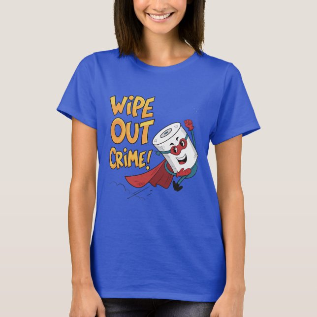 T-shirt Effacer le crime - Papier de toilette Superhero (Devant)