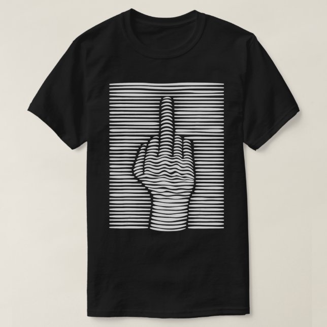T-shirt Effet 3D amusant Doigt moyen (Design devant)