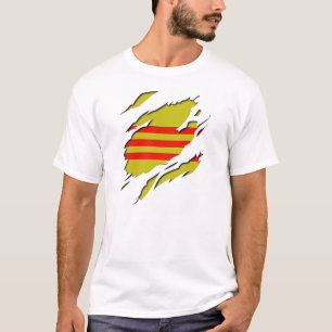 T-shirt Effet de chemise déchiré par drapeau du Vietnam