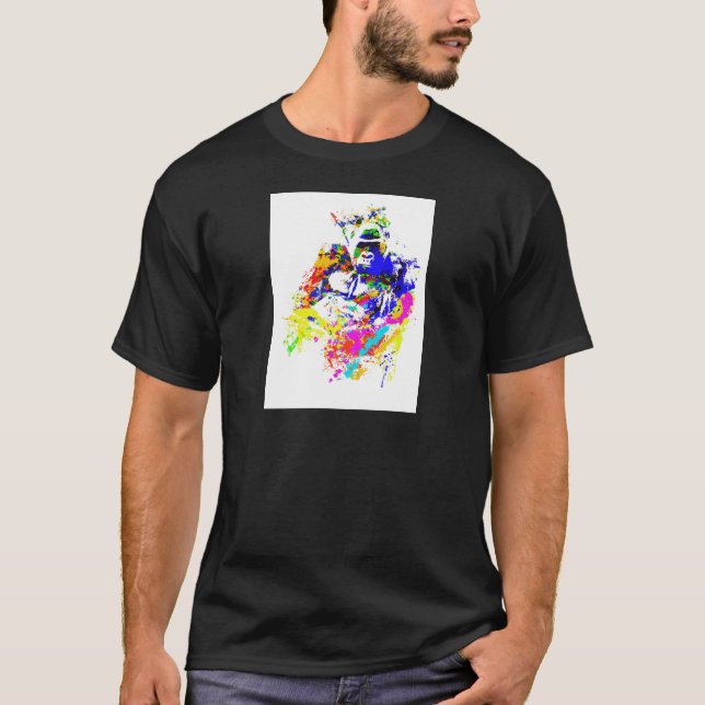 T-shirt Effet de peinture d'éclaboussure de gorille de (Devant)