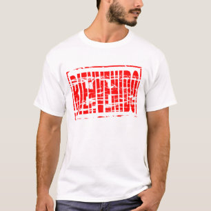 T-shirt Effet de tampon en caoutchouc rouge Bienvenido (Bi