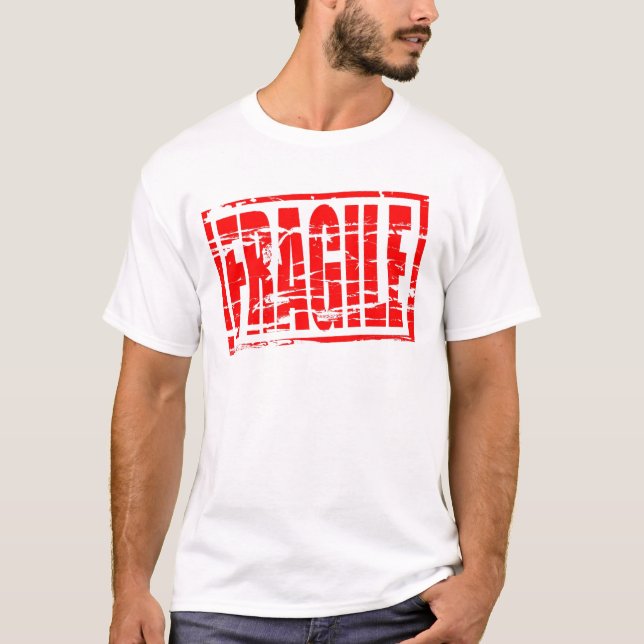 T-shirt Effet de tampon en caoutchouc rouge fragile (Devant)