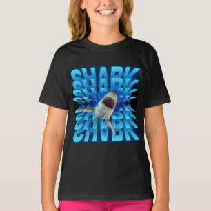 T-shirt effet de texte requin typographie