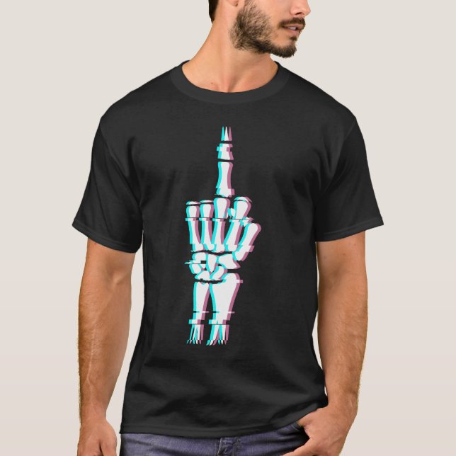 T-shirt Effet Dilatation de la main du doigt du diable (Devant)