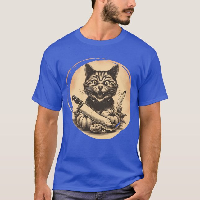 T-shirt Effrayant amis de chat Halloween (Devant)