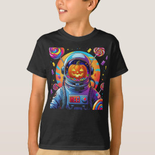 T-shirt Éffrayant Astronaut Halloween Tête Citrouille bril