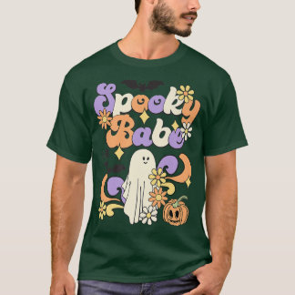 T-shirt Éffrayant Babe Floral Ghost Boo Maman et Babe Matc