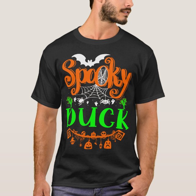 T-shirt Éffrayant Boo Halloween Animal Duck Giftidea (Devant)