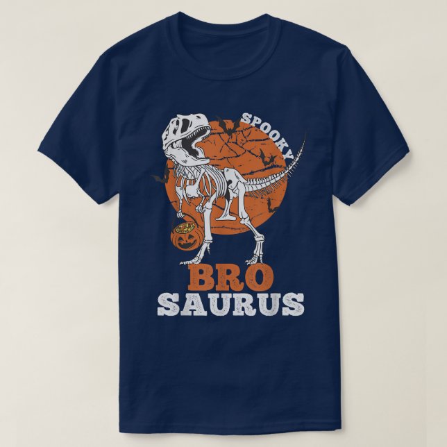 T-shirt Éffrayant Bro Saurus Dinosaur Skeleton T rex Citro (Design devant)