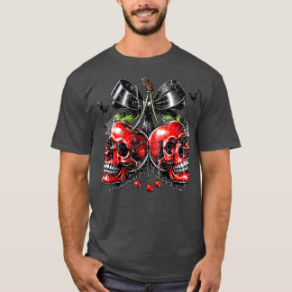 T-shirt Éffrayant cerise Halloween Bow